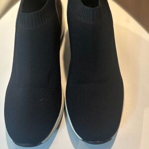 Black Knit Slip-On Sneakers